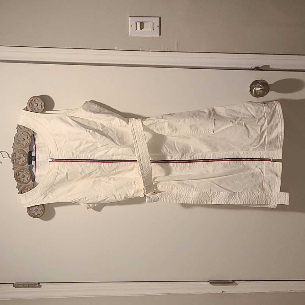 Tommy Hilfiger White Zip Dress, Large